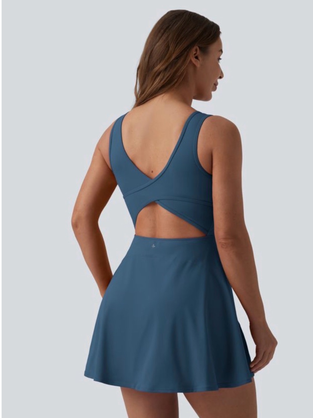 SoftlyZero Airy U Neck 2-in-1 Pocket Mini Cool Touch Active Dress DD-F Cups
